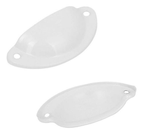 Set 12 Tiradores Para Muebles Cocina Cajón Manilla - Norplat Gris Claro/blanco