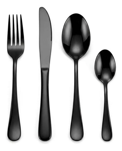 Set 24 Cubiertos De Lujo Norplat Juego Cuchilleria En Maleta Negro