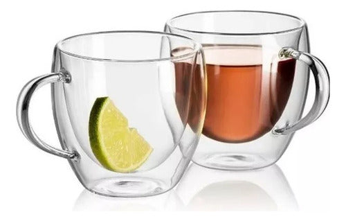 Taza Cafe Espresso Doble Pared 80ml Frio Caliente - Cukin Transparente Doble Vidrio 80