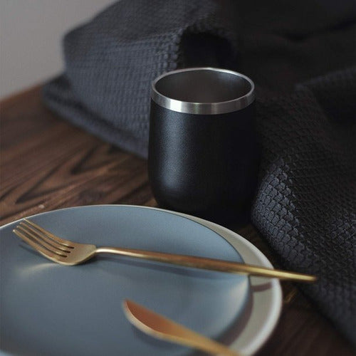 Set Vaso Térmico Acero + Tapa + Bombilla + Limpiador - Cukin Negro Negro