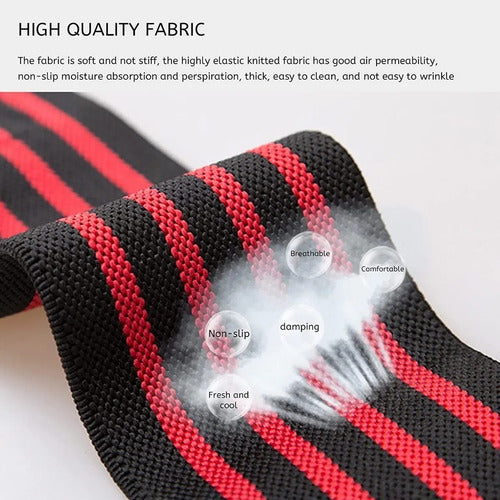 Par Muñequeras Crossfit Fitness Gym Elasticada Norplat Negro+amarillo