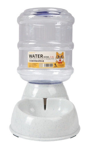 Dispensador Automático Bidón Agua Para Mascota Perros Gatos Gris