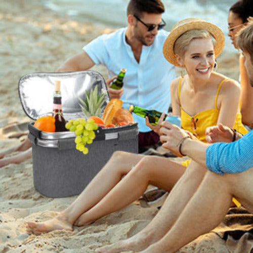 Norplat Canasta Termica Plegable Cooler Portatil Camping Gris