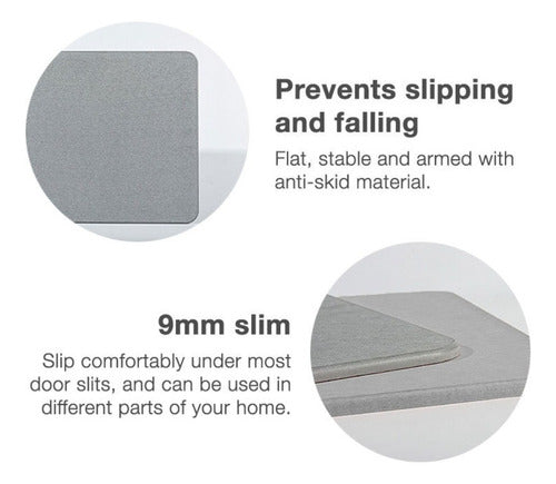 Alfombra Piso Baño Diatomita Secado Ultra Rápido - Norplat Gris Claro Lisa