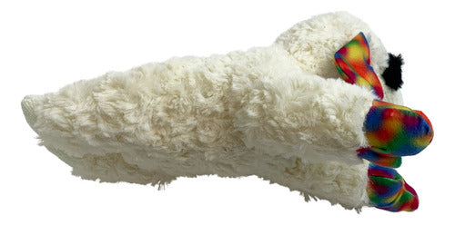 Peluche Oveja Con Texturas Y Sonido Para Mascotas Y Niños Blanco Con Patas Multicolor