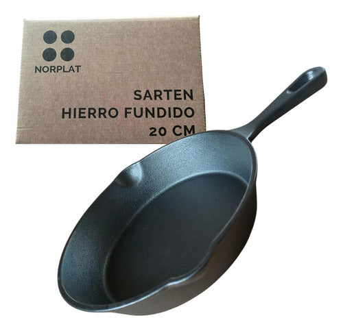 Sarten Hierro Fundido Norplat 20cm Redondo Para Freir Cocina Negro