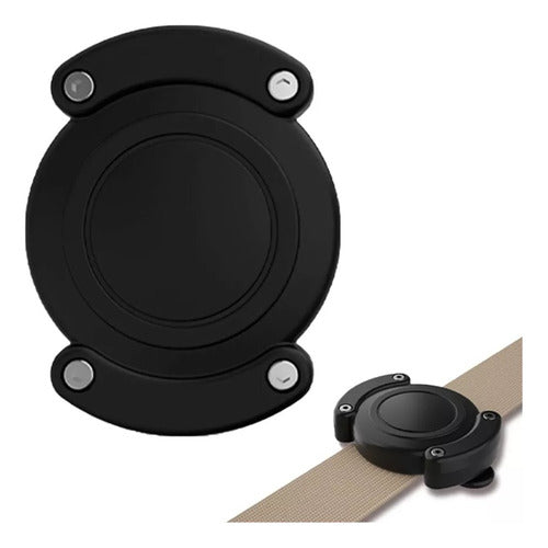 Soporte Collar Mascotas Para Airtag Impermeable Resistente Negro Tag M