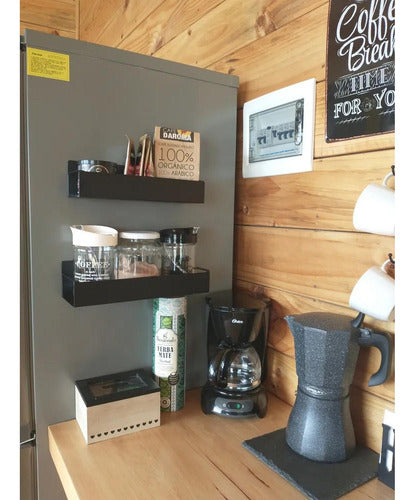 2 Estante Organizador Magnético Cocina Multiuso - Norplat Negro