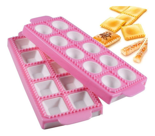 Molde Para 10 Ravioli Ravioles 58x38x51 Muy Fácil - Cukin Blanco - Relleno Cuadrado
