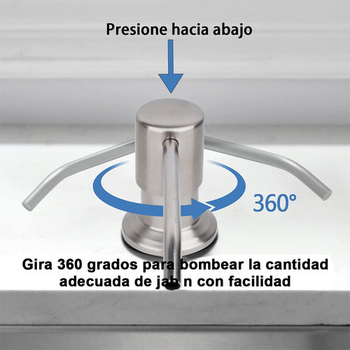 Bomba Dispensador Acero Inox Jabón Lavaplato 500ml - Norplat