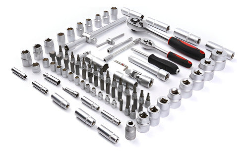 Caja Herramientas Dados Llaves 94 Piezas Acero Crv - Norplat Azul