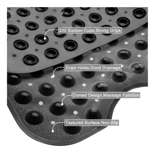 Goma Antideslizante Tina Ducha Bañera Cepillo 39×100 Norplat Negro