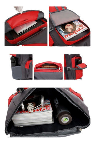 Mochila Impermeable Norplat 90l Para Camping Trekking Viajes Rojo Liso