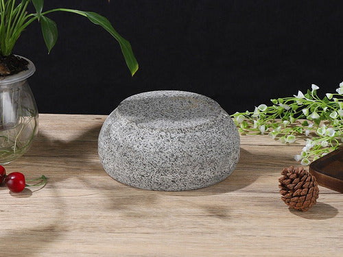 Mortero De Piedra 16cm Moledor Ideal Especias Coctel - Cukin