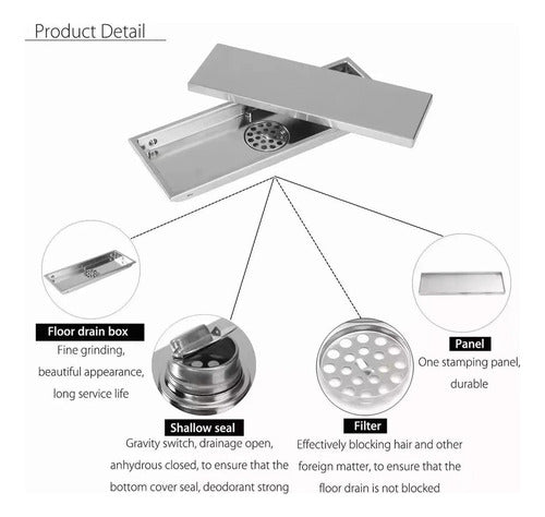 Rejilla Cubierta Antiolor Ducha Antiobstrucción 40cm Norplat