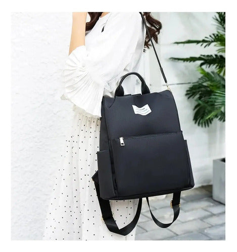Mochila Bolsa De Mujer Impermeable Tik Tok Viral - Norplat Negro Liso