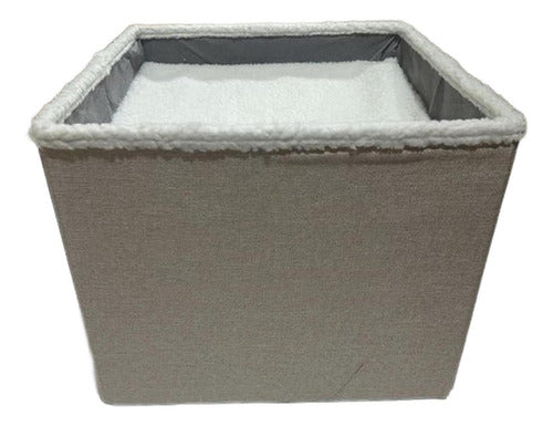 Casa Cama Iglu Gato Plegable + 2 Cojines Y Pompon - Norplat Gris Claro / Crema Iglú