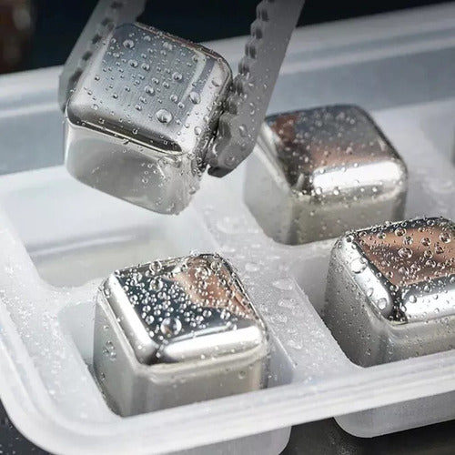 4 Cubitos De Hielo Acero Inoxidable Reutilizables Cubo Cukin