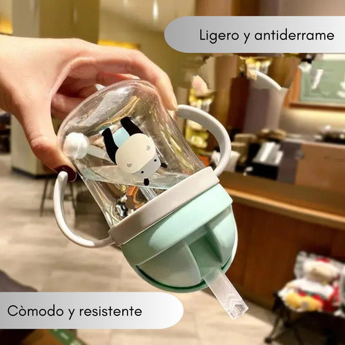 Vaso Antiderrame Norplat Para Bebe Con Bombilla 250ml 360° Rosa Jirafa