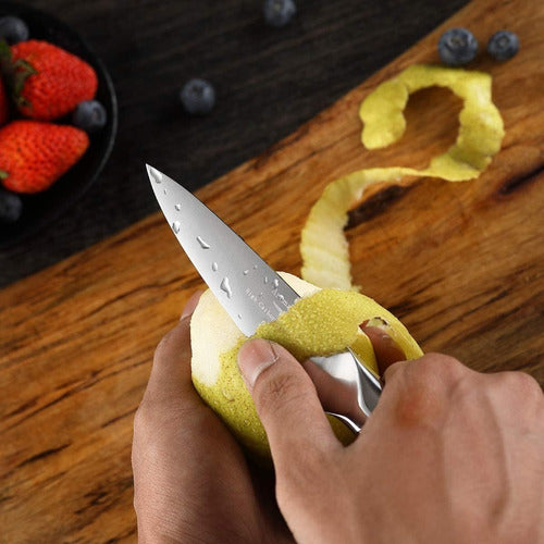 Cuchillo Santoku 5.5  Profesional Acero Inoxidable - Cukin Plateado