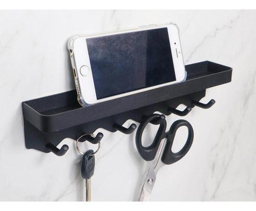 Colgador De Llaves Con Compartimiento Organizador - Norplat Negro