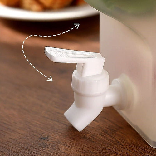 Jarra Dispensador Limonada Bebida Agua Nevera Grifo 3500 Ml Blanco