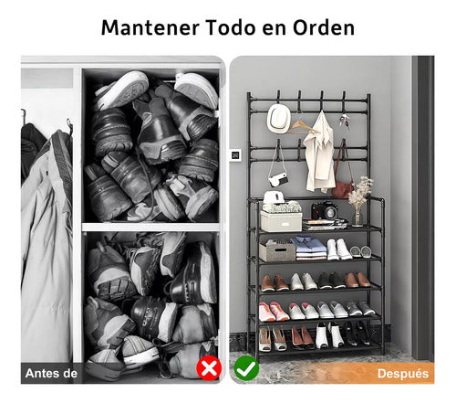 Organizador De Zapatos Colgador Perchero 5 Niveles - Norplat Negro