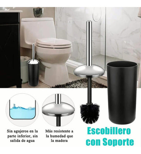 Set De Accesorios Para Baño - 6 Piezas - Norplat Negro