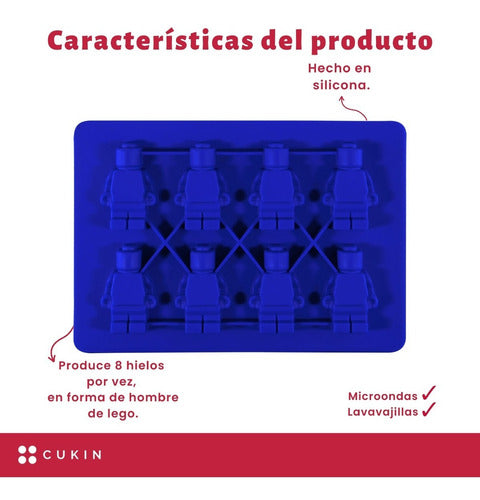 Molde De Silicona Para 8 Figuras Mini Cubo De Hielo - Cukin Azul
