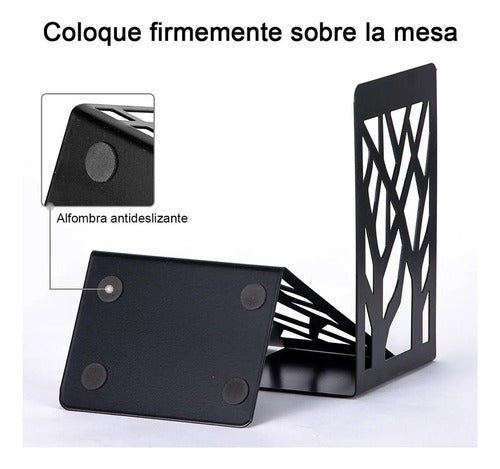 Soporte Sujetalibros 2 Pares De Soportes Para Libros Norplat Negro