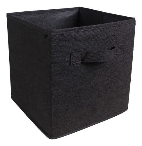 Kit 6 Cajas Organizadoras Cubo Plegables Closet Ropa Norplat Negro Lisa