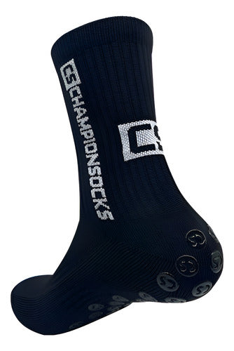 Media Deportiva Antideslizante Reforzadas Futbol Sin Ampolla Talle 37-44 - Negro