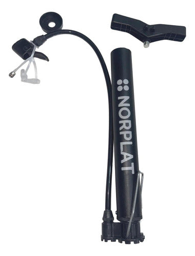 Bombin De Pie 120psi Valvulas Presta Schrader Bici - Norplat Negro