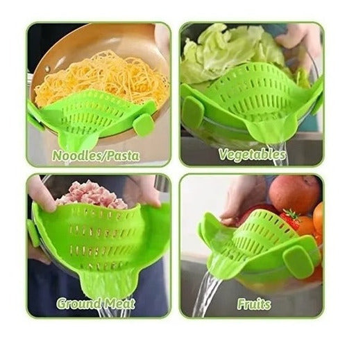 Colador De Clip Fácil Silicona Para Ollas Y Sartenes - Cukin Rojo