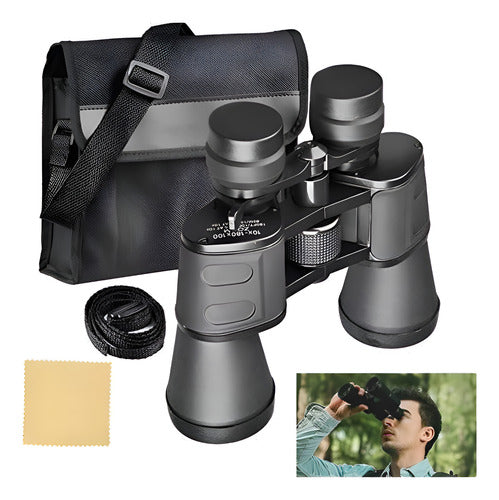 Binoculares Profesionales Norplat 10x-180x100 Estuche Correa Negro
