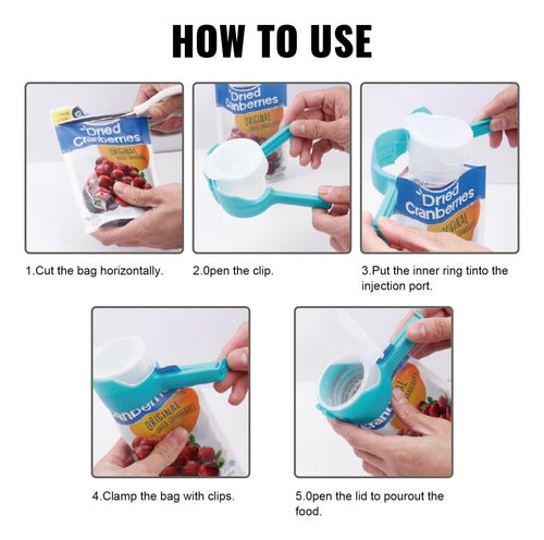 Pack 4 Clips Sella Bolsas Alimentos Con Tapas - Norplat