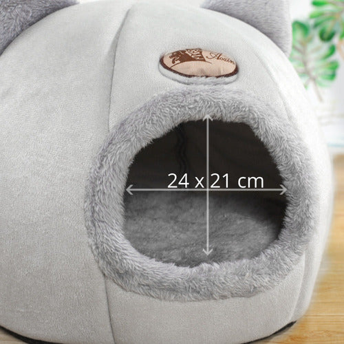 Casa Cama Plush Iglu Nido De Gatos Y Perros Xl Grande - Wuf Gris Iglú