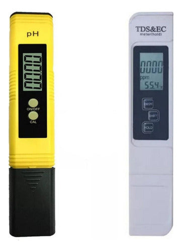 Medidor Ph Digital + Medidor De Ec Tds + 3 Buffer - Norplat Amarillo