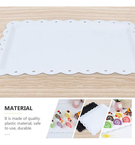 Set 2 Bandejas Rectangular Norplat Ideal Para Brazo De Reina Blanco