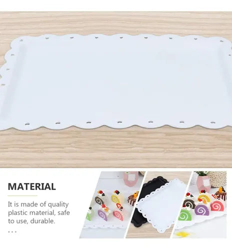 Set 2 Bandejas Rectangular Norplat Ideal Para Brazo De Reina Blanco