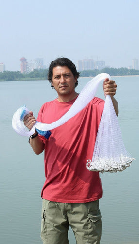 Red De Pesca De Fundición Agua Dulce Y Salada 360cm Norplat Blanco