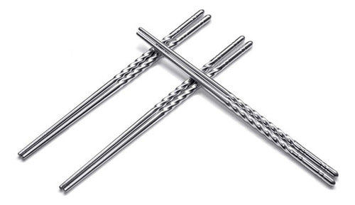 12 Palillos Chinos Acero Inoxidable 12 Palitos Sushi Norplat