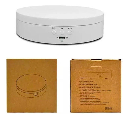 Exhibidor Giratorio Joyas 360° 13,8cm 3 Velocidades Norplat Blanco
