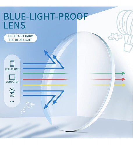 Lentes Anti Azul, Lentes De Descanso, Filtro Luz Azul Pc Med Floreal