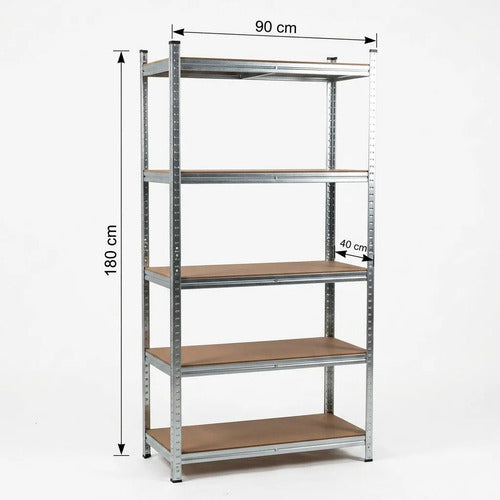 Estante Repisa Metálica Armable Mecano Rack 180x90 - Norplat Plateado