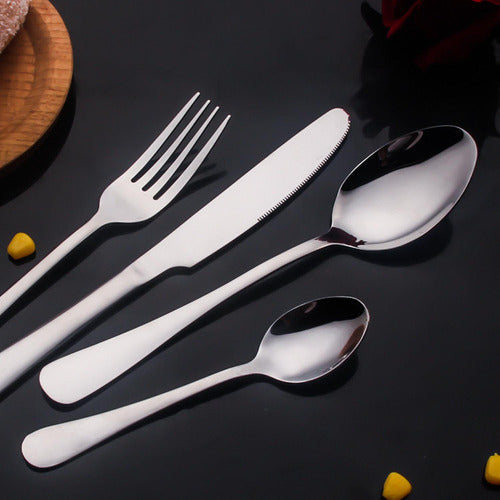Juego Servicio Cubiertos 24 Piezas Acero Inoxidable Norplat Plateado