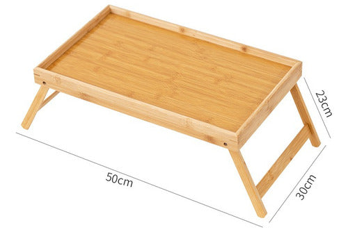 Mesa Desayuno Cama Bandeja Notebook 30cmx50cmx24cm - Cukin Madera Clara