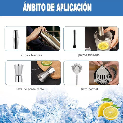 Kit Cocteleria Coctelera Boston Shaker Jigger Barman Norplat