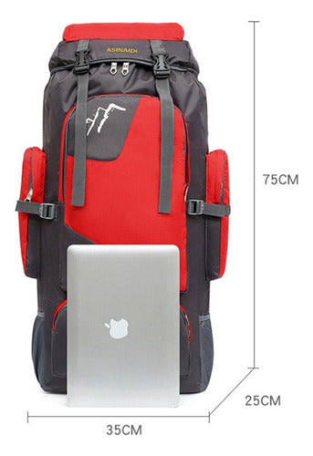 Mochila Impermeable Norplat 90l Para Camping Trekking Viajes Rojo Liso