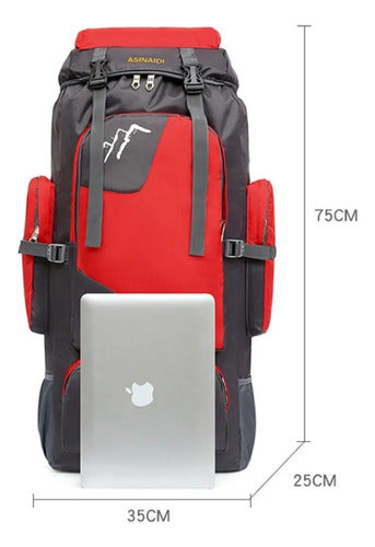 Mochila Impermeable Norplat 90l Para Camping Trekking Viajes Rojo Liso